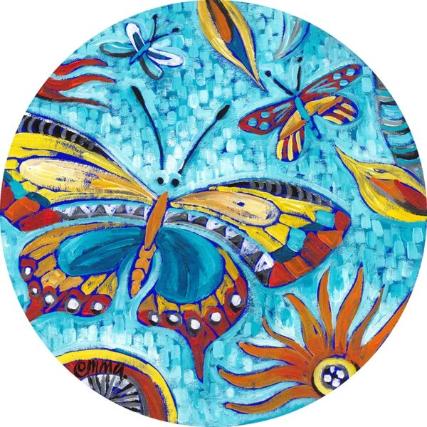 Aqua Butterfly plaque - Emma Blyth - Australian Made Art