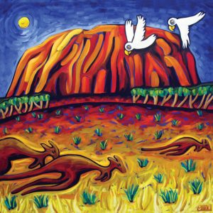 the rock - uluru postcard - Emma Blyth - Australian Made Art