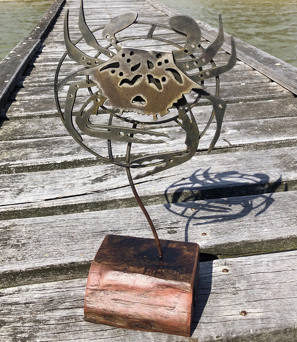 Crabbing from the Bridge' sculpture - Emma Blyth - Australian Made