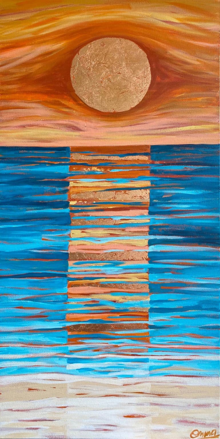 Cable Beach Sunset original - Emma Blyth - Australian Made Art