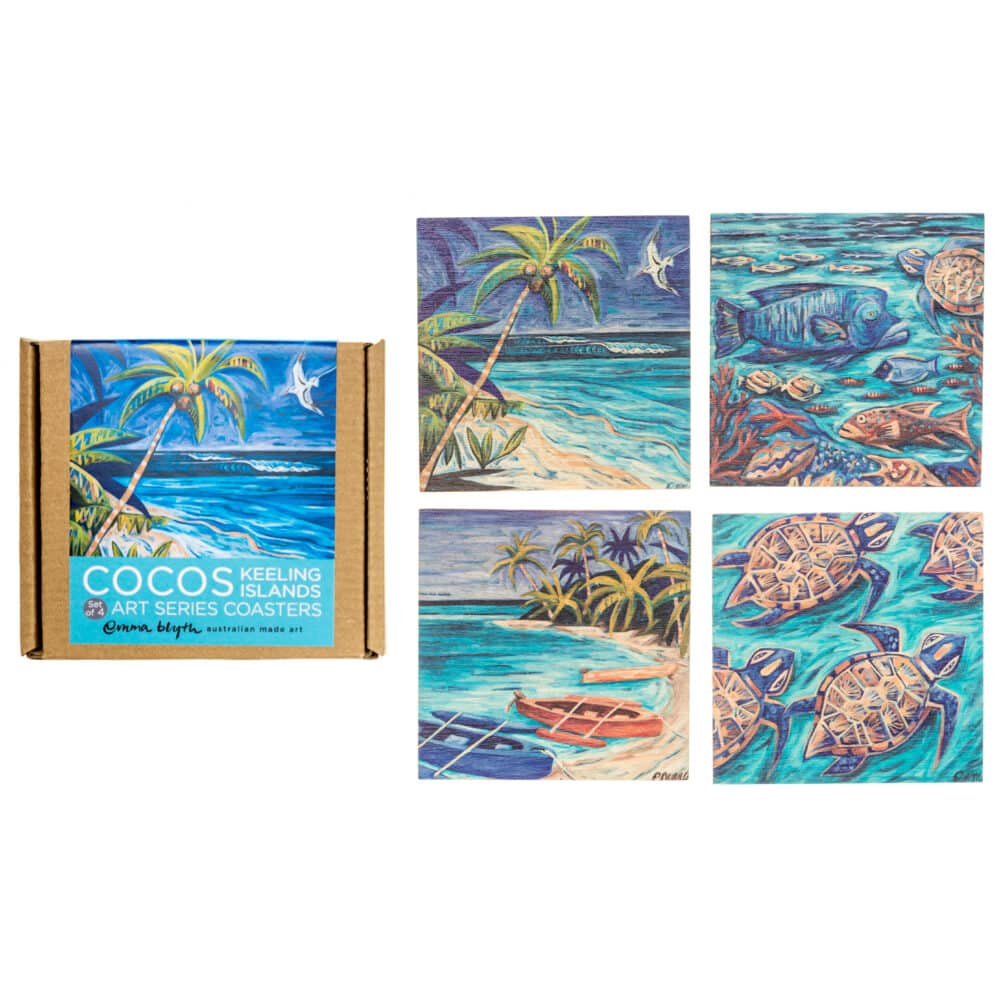 Cocos Islands Coasters - set of 4