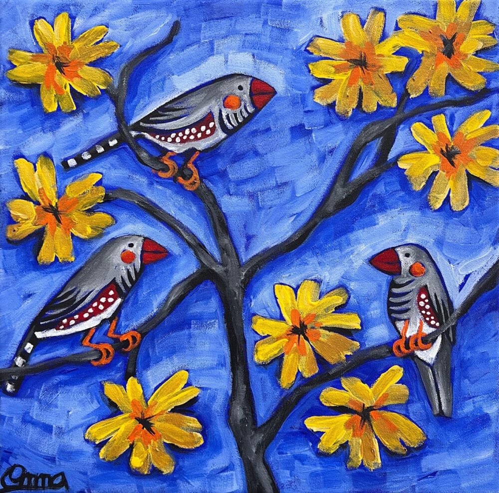 Zebra Finch and Kapok original